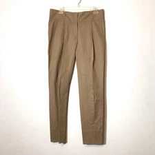 Brunello Cucinelli Light Oak Linen Cotton Equestrian Style Slim Straight Pant 6