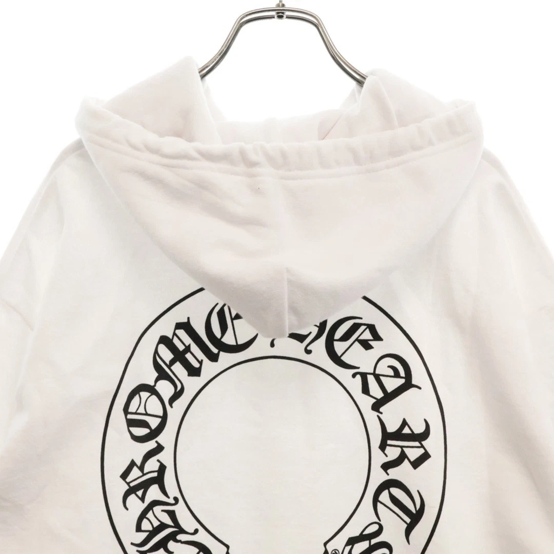 Pullover ferro di cavallo Chrome Hearts felpa con cappuccio stampa braccio felpa floreale bianco usatob