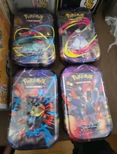 Mega Evolution Tins Lot of 4 Pokemon TCG Factory Sealed Tins New (8 packs)