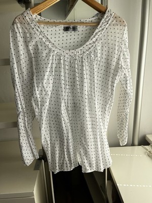 Bluse Tunika Langarm Milano Weiß Sternchen Gr. 38/40 M/L Frühling Sommer