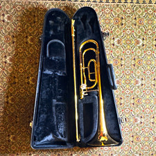 Yamaha Bb/F Tenor Trombone F Attachment Rotary Valve Gold Brass w/ Case