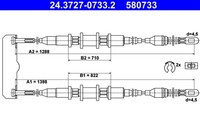 ATE Bremsseil Seilzug Feststellbremse 24.3727-0733.2 FüR Opel J89 Vectra CC F19