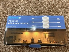 Under Cabinet LED Puck Lights Linkable with UK Plug & Switch – Warm White 3000K