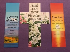 Bible Verse Bookmarks Lot of 3.