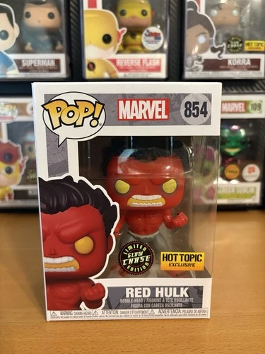 Funko Pop! Marvel Red Hulk #854 Glow In Dark Chase Hot Topic Exclusive Limited