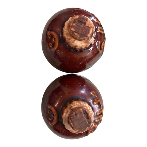 Vintage Stunning Hull Drip Pottery Salt &Pepper Shakers w/Corks Oven Proof USA - Picture 5 of 8