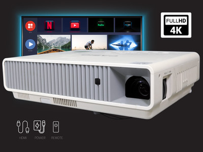 4K DLP Projector Lamp-Free Hybrid Laser & LED Light Source 3000 Lumens w/Bundle