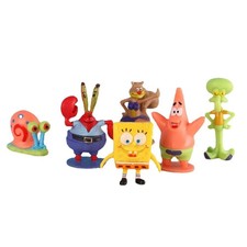 6pcs SpongeBob Aquarium Decor Set Pineapple House Cartoon Fish Tank Toys