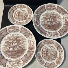 FairWinds ALFRED MEAKIN Friendship Of Salem 2 Dinner Plates And Bonus Plates