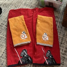 Star Wars Darth Vader Bath Towels 2 And 2 BB8 Hand Towels 2 EUC