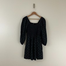 Madewell Lucie Sweetheart Smocked Mini Dress in Dot Daisies Womens Size Small