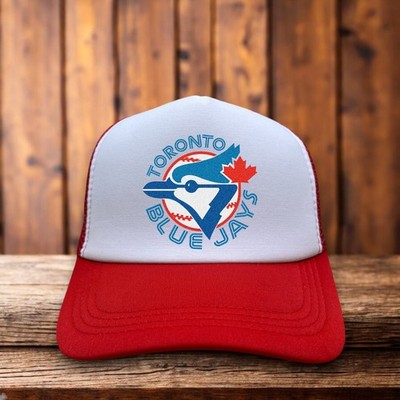 Toronto Blue Jays Mens Trucker Hat Red Snapback 1977 Vintage Logo Baseball  Cap