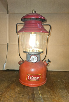 #ad #ad Vintage COLEMAN Model 200A single mantle Red camp lantern 1959 USA working $85.00