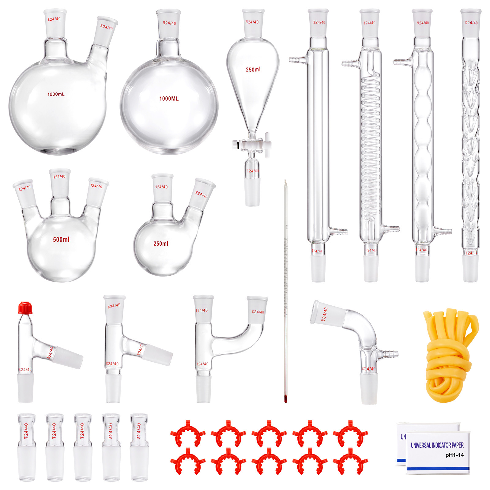Uimoso Lab Glassware Distillation Kit 1000ml 3.3 Boro 32 pcs