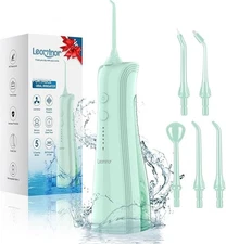 🦷Leominor Water Dental Flosser Pick for Teeth - 5 Modes Cordless Portable Water