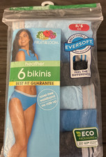 Fruit Of The Loom Womens Bikini Underwear 6-Pair Heather Cotton Blend 5/S