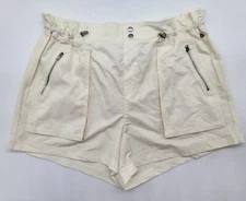 Calia Womens Large Journey Collection High Rise Shorts Woven Paper Cream *READ**