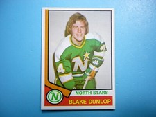 1974/75 O-PEE-CHEE NHL HOCKEY CARD #308 BLAKE DUNLOP ROOKIE RC EX/NM SHARP!! OPC