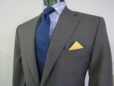NWT Canali 1934 charcoal smoke gray Tonal stripe side vented sport coat 42 R