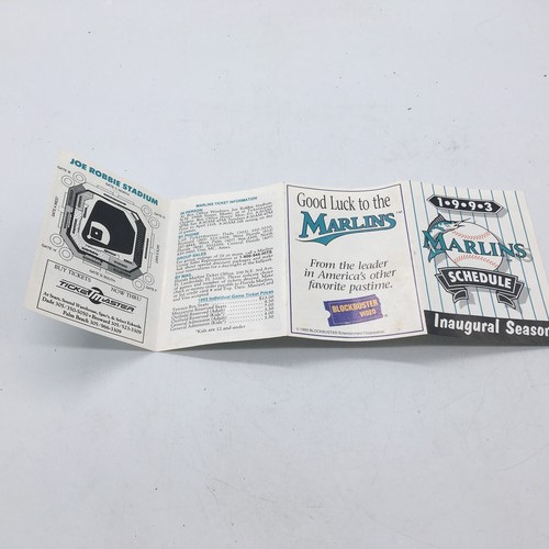 1993 ORIGINAL POCKET SCHEDULE FLORIDA MARLINS INAUGURAL SEASON -MINT CONDITION - Picture 8 of 12