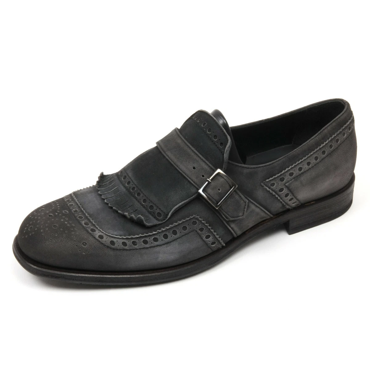 C3886 scarpa uomo ALTIERI MILANO scarpe con frangia grigio shoe man