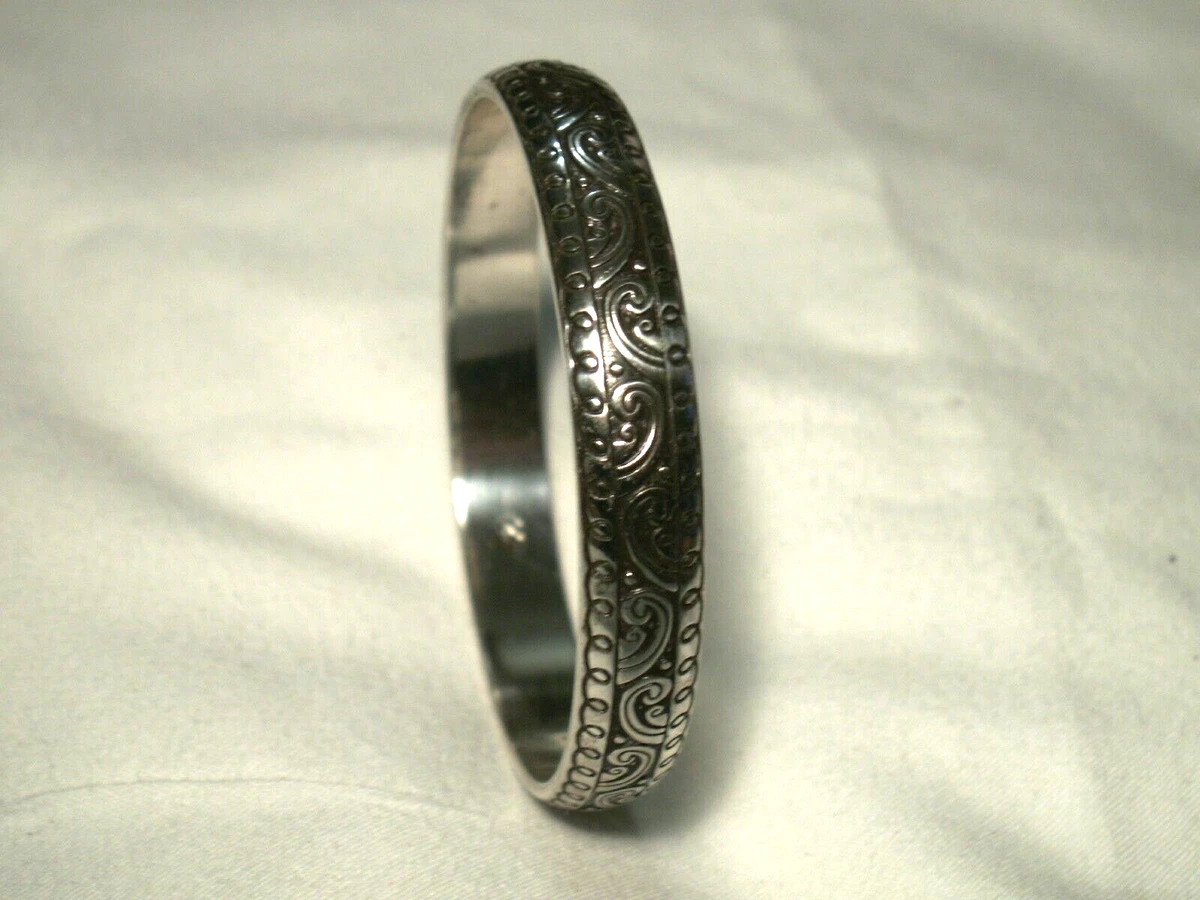 BRIGHTON Fancy Silver Tone Bangle Bracelet