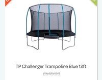Tp challenger 12ft trampoline with enclosure, ladder and anchor down kit