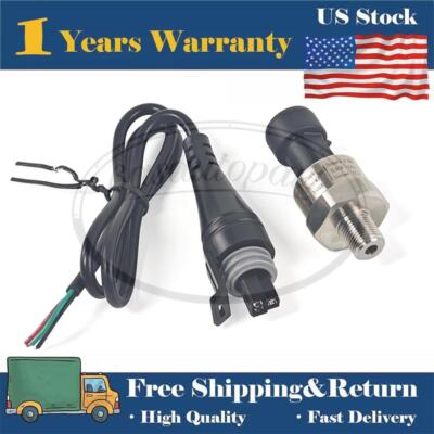#ad #ad 150 Psi Fuel Oil Pressure Transducer Sensor Sender 1 8quot; 27 NPT Thread with Harn $19.00