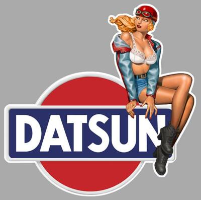 DATSUN right pin up sticker vinyl laminated right  