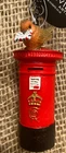 CR Pillar Box King Charles Post Box Hanging Tree Decoration Vivid Arts Ht 8cm