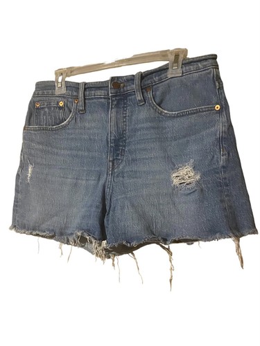 Pantalones cortos de mezclilla Madewell de tiro alto recortados para mujer 29 azul desgastado - Imagen 5 de 22