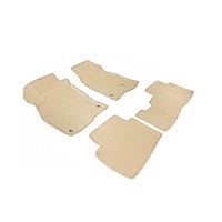 FußMatten 3D Gummimatten FüR Honda Civic 2015-2021 Gummi TPE Beige 4Tlg