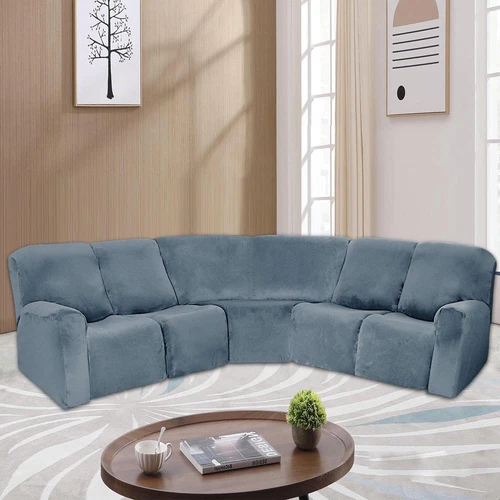 Anbausofabezug 5-Sitzer Ecksofa Couch Schonbezug Stretch Möbelbezug - Bild 23 von 134