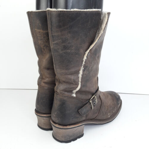 Cat Boots Womens UK 7 EUR 40 Brown Anna Leather Heel Buckle Ladies Pull On - Picture 5 of 20