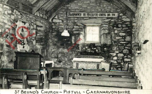 Picture Postcard~ Pistyll, St. Beuno's Church, Caernarvonshire