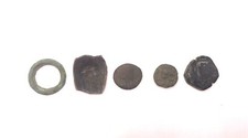 5 Ancient Coins Lot: Celtic Ring Money, Byzantine, Roman, Greek,Spanish cob 