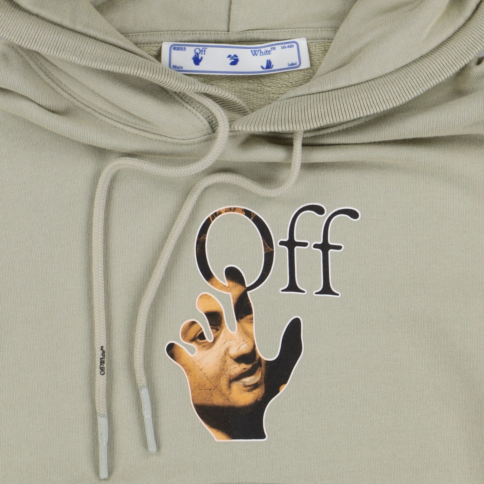 Off-White Beige Caravaggio Hand Off Logo Oversized Hoodie | Size S FW21 RRP $685 image 5