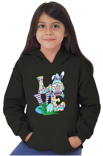 Cute Spring Easter Bunny Gnome Egg Hunt Love Youth Girls Hoodie Sweatshirts Kids - Picture 5 of 7