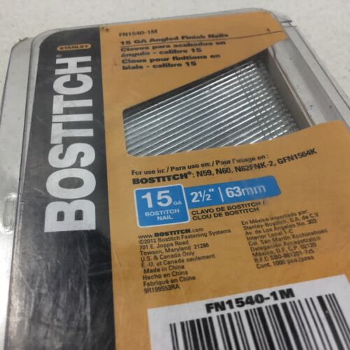 Bostitch FN1540-1M Angled Finish Nail 15 Gauge 2-1/2" 63mm Qty. 1000 Nailer Gun - Picture 1 of 12