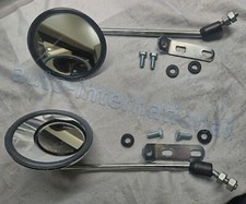 VESPA PX 125 P200E PX150 CHROME MIRRORS HEAD SET LEFT & RIGHT WITH BRACKETS