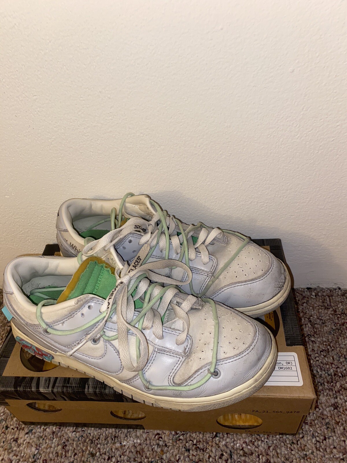 OFF WHITE X NIKE Taglia 9 Nike Dunk Low x Off White lotto 07 di 50 2021 SPEDIZIONE LO STESSO GIORNO Con scatola