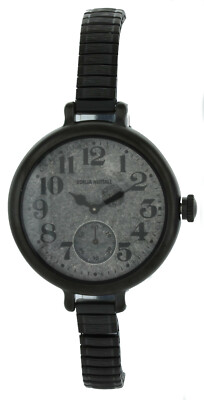 SONJA NUTTALL ALL BLACK STRECH BAND WATCH 