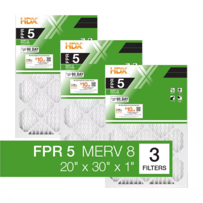 3-Pack 20x20x1 MERV 8 Pleated Air Filters – FPR 5 For Furnace & AC