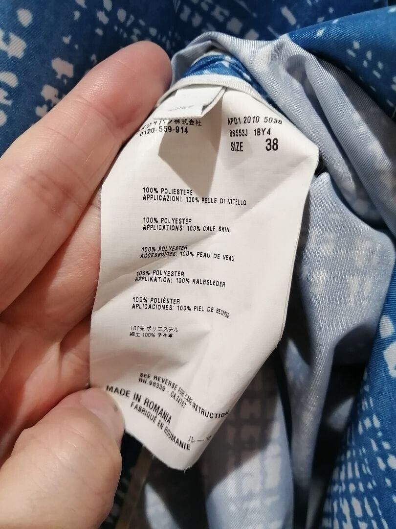 PRADA Blue Check pattern Coat Belted Size 38 Used Excellent PRADA Blue Check pattern Coat Belted Size 38 Used Excellent