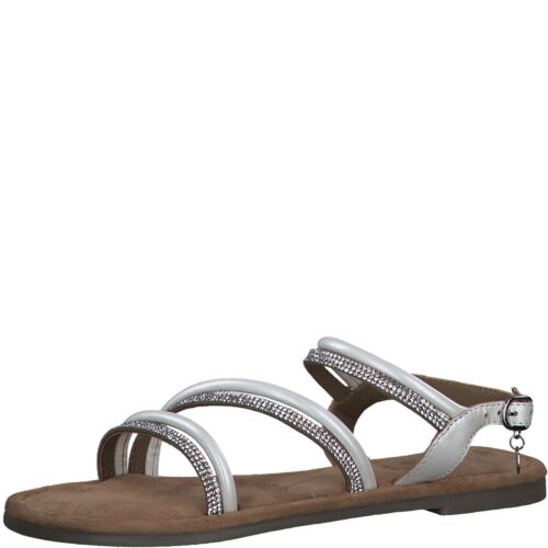 s.Oliver Damen Sandale Leder Riemchen Strass Steine flach 5-28112-42 - Bild 2 von 16