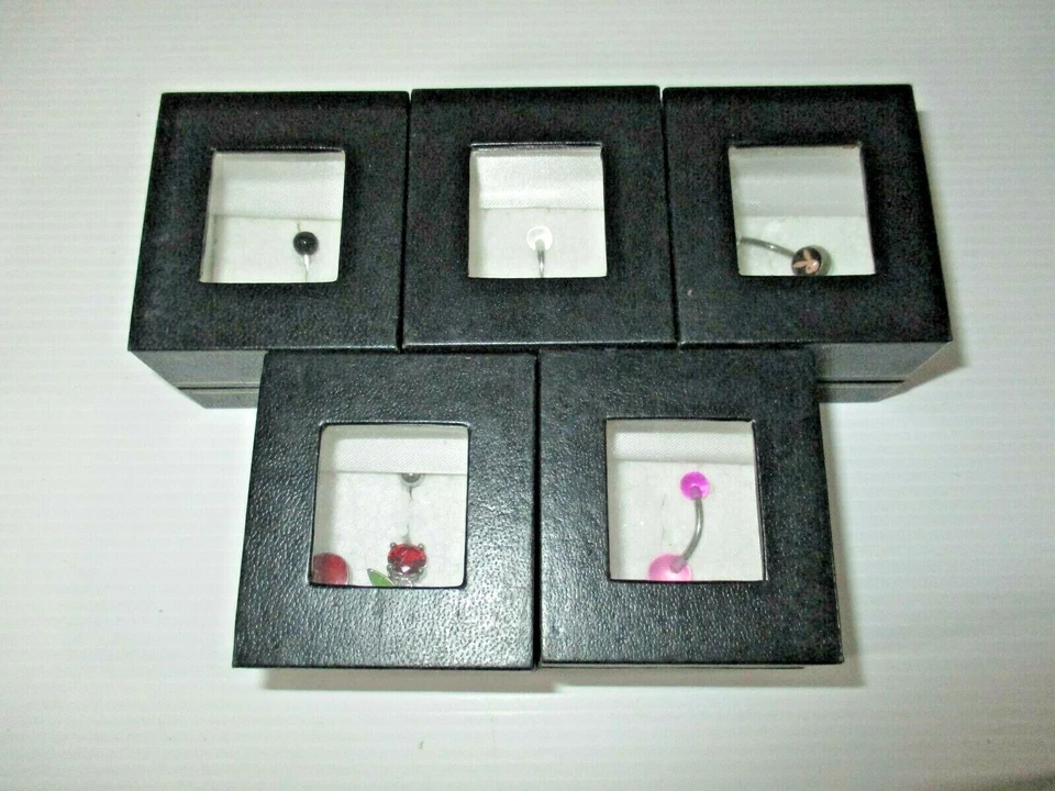 5 Belly Bars No.2. Different Colours & Styles Brand New Surgical Steel 8G Bars - Image 4 of 4