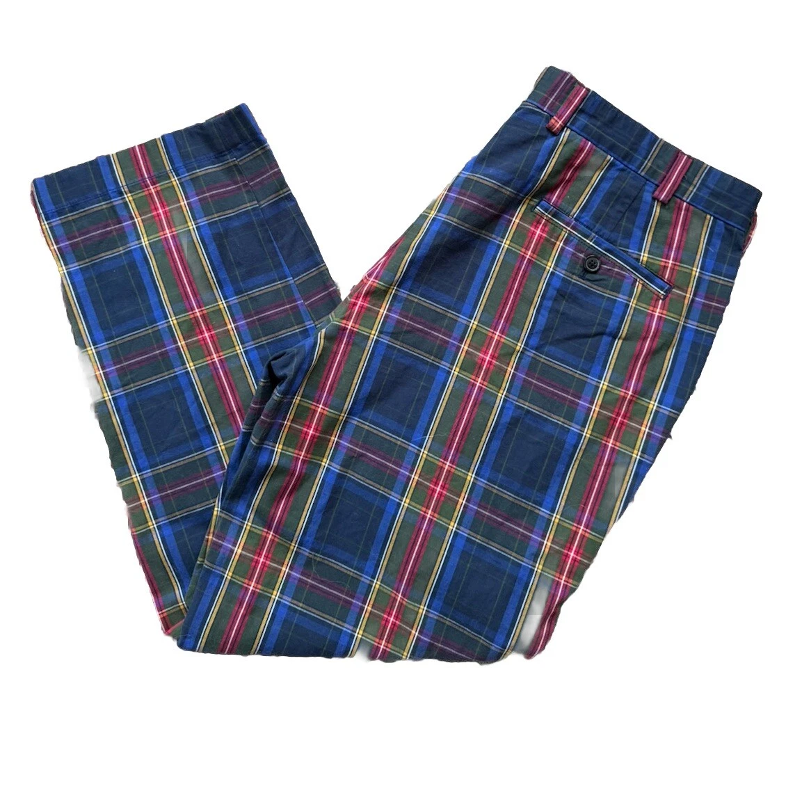 Brooks Brothers 346 Plaid Tartan Trousers Pants 37x30 Dress Pants Golf Preppy