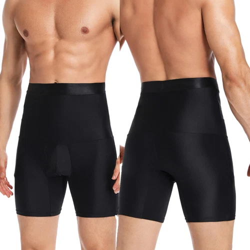 Men's High Waist Compression Boxer Shorts Girdle Pants Body Shaper Tummy Control - Picture 15 of 18