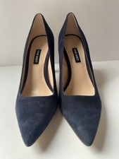 NINE WEST: Tatiana Pump Navy Pointed Suede Heels sz 9