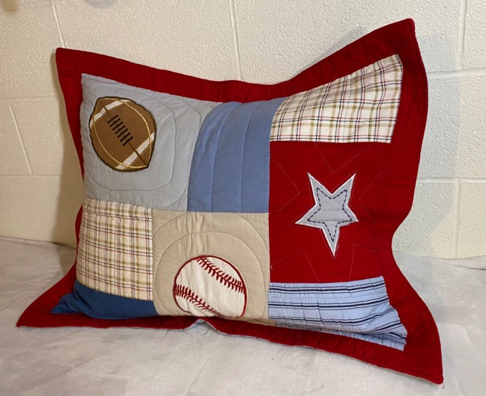 Charles Street Kids Collection Acolchado Béisbol Fútbol Estándar Almohada Falsa Foto 2 de 4